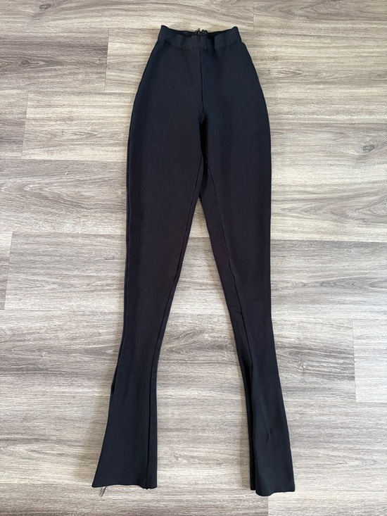 House of CB Pants - House of CB Black Bootcut Mid Waist Pants Split Hem Size XS